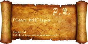 Plevo Mályva névjegykártya